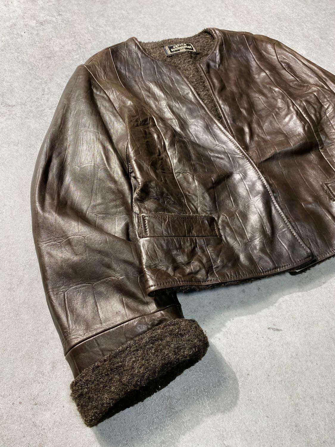 [38] 90s Sylvie Schimmel 양가죽 레더 자켓 상품이미지4