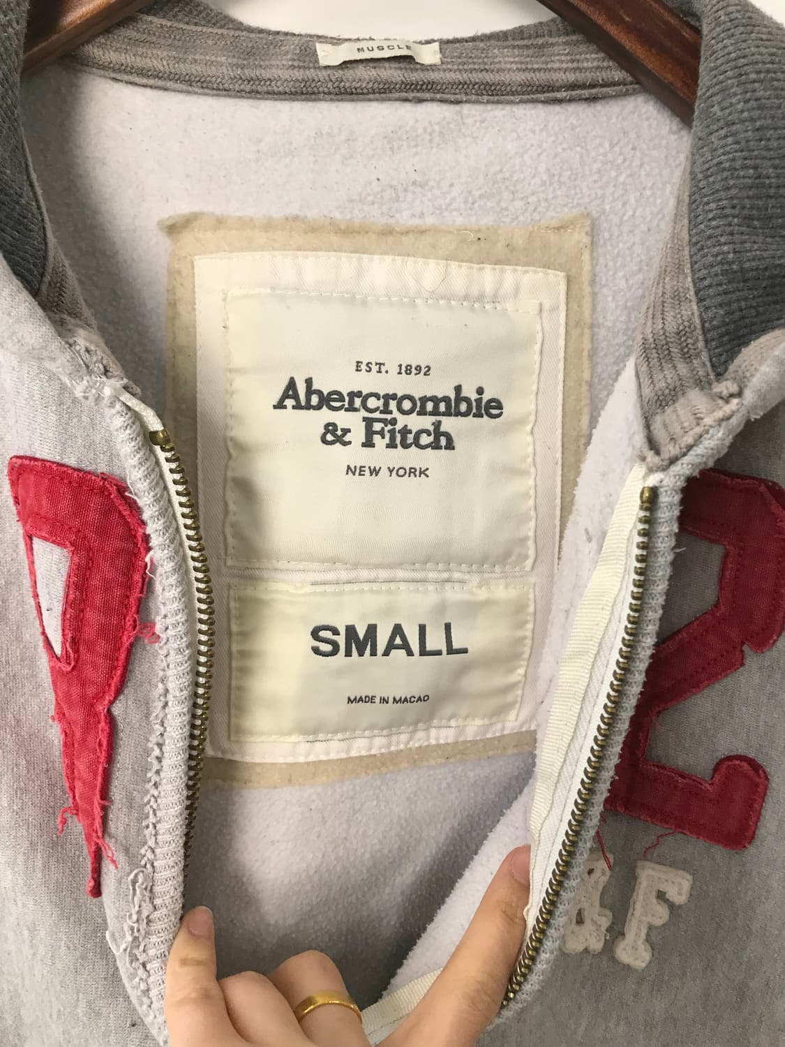 아베크롬비 y2k 와투케 헤비코튼 그레이 후드집업 상품이미지6