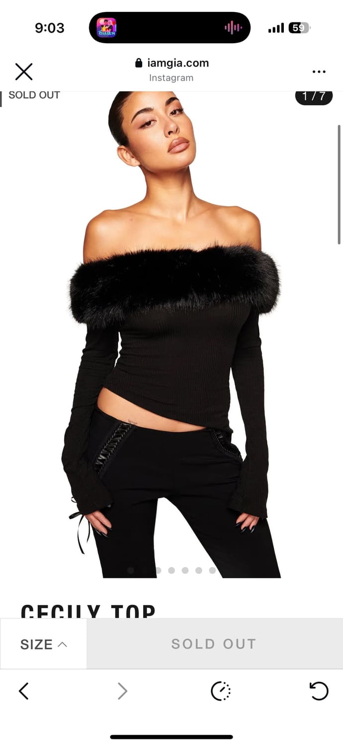 iamgia cecily top black S 상품이미지1