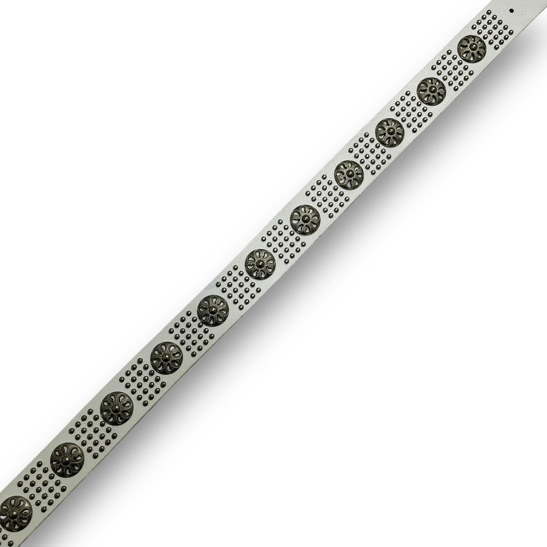 Ethnic Multi Stud White Leather Belt 상품이미지6