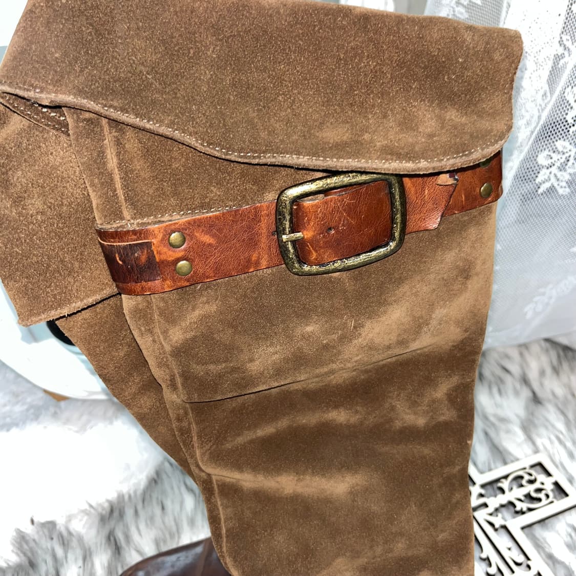 빈티지 브라운 롱 부츠 상품이미지3