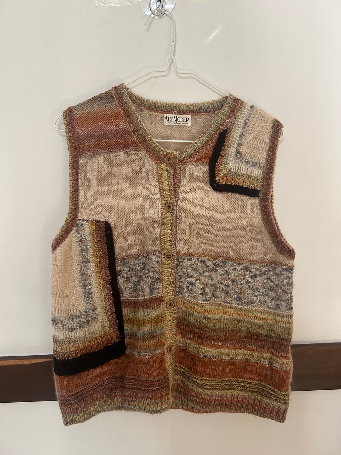 패치워크 니트 조끼 상품이미지1
