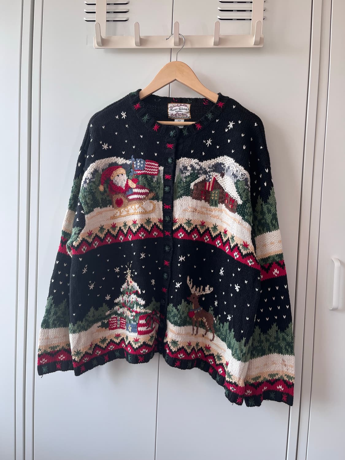 Heirloom collection 크리스마스 풍경 니트 가디건  상품이미지4