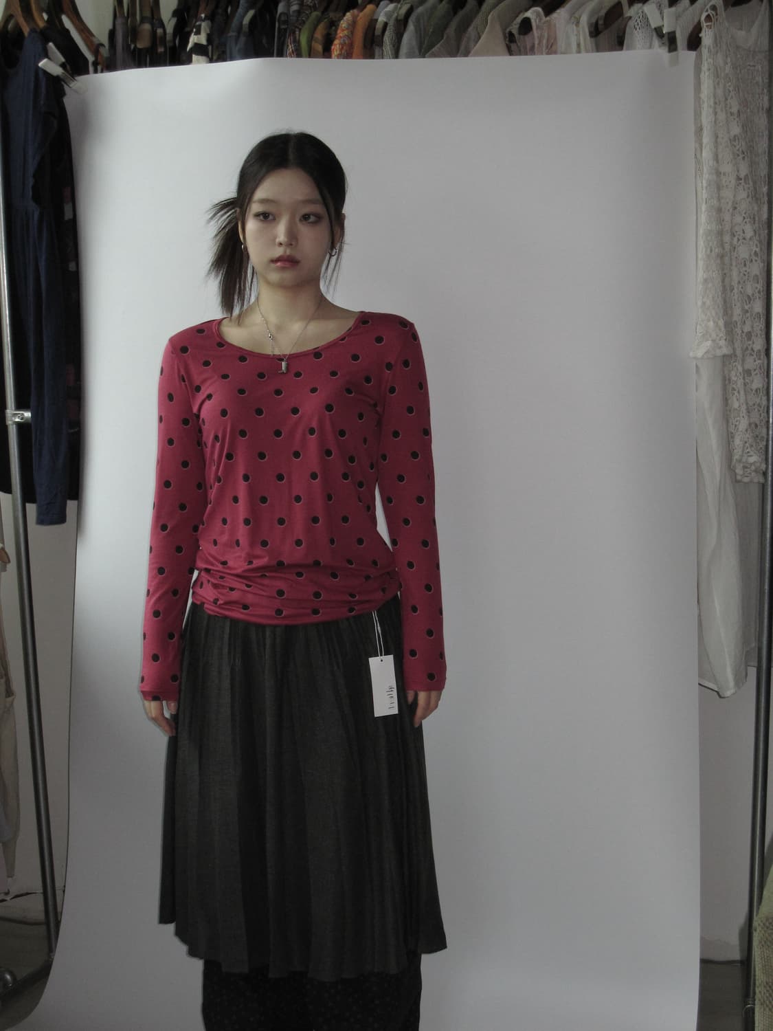 핑크 도트 긴팔티셔츠 상품이미지5