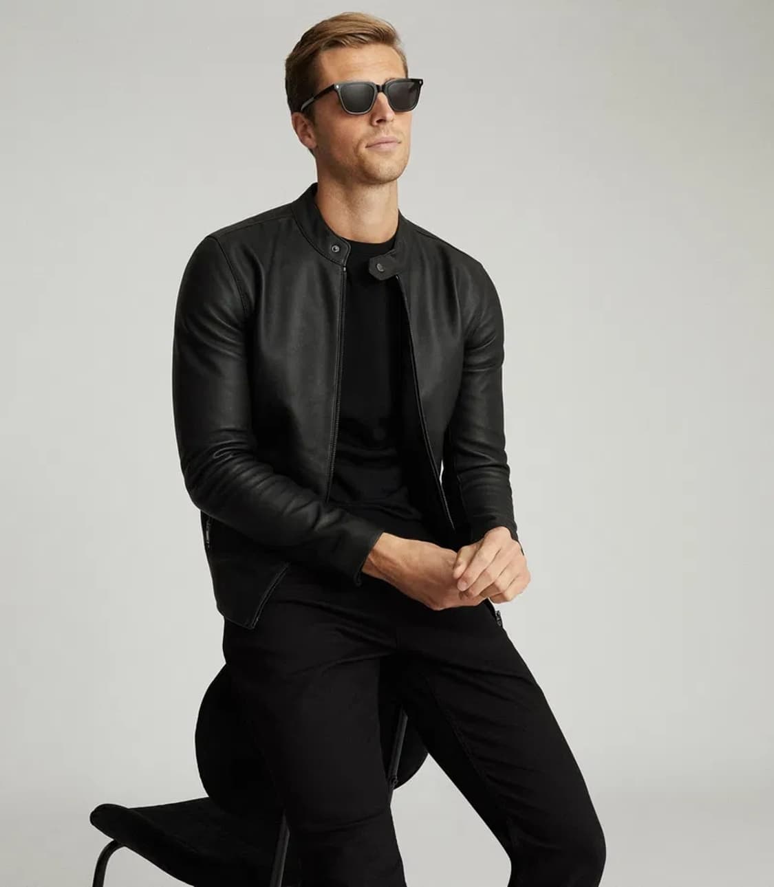 Reiss 리스 램스킨 바이커 레더자켓 상품이미지1