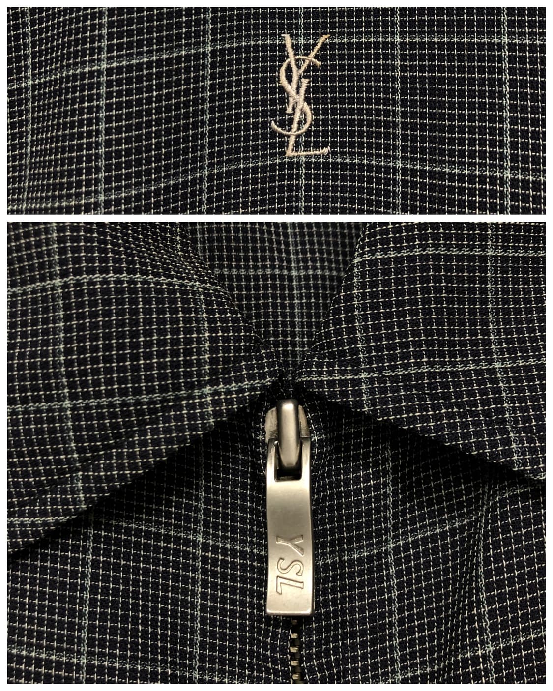 입생로랑 남성 클래식 체크 헤링턴 블루종 봄버 자켓 _ 다크네이비 상품이미지6