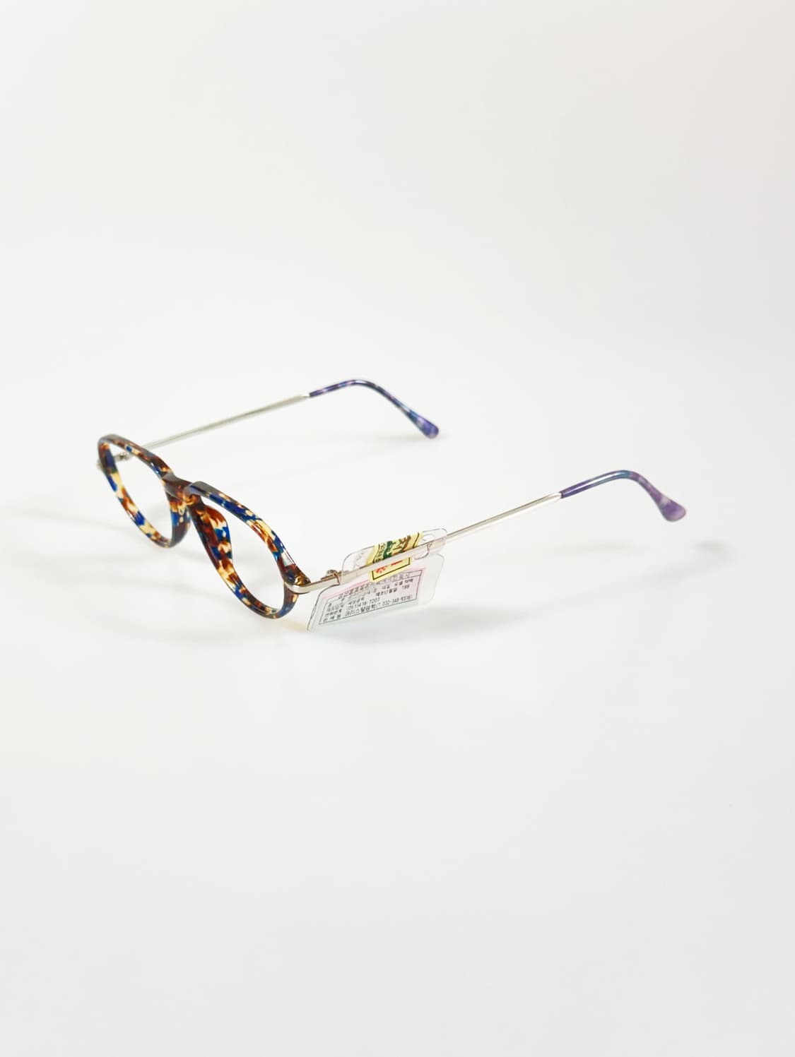 90s SEVA SCHAN 스퀘어 뿔테 마블 빈티지 안경 상품이미지3