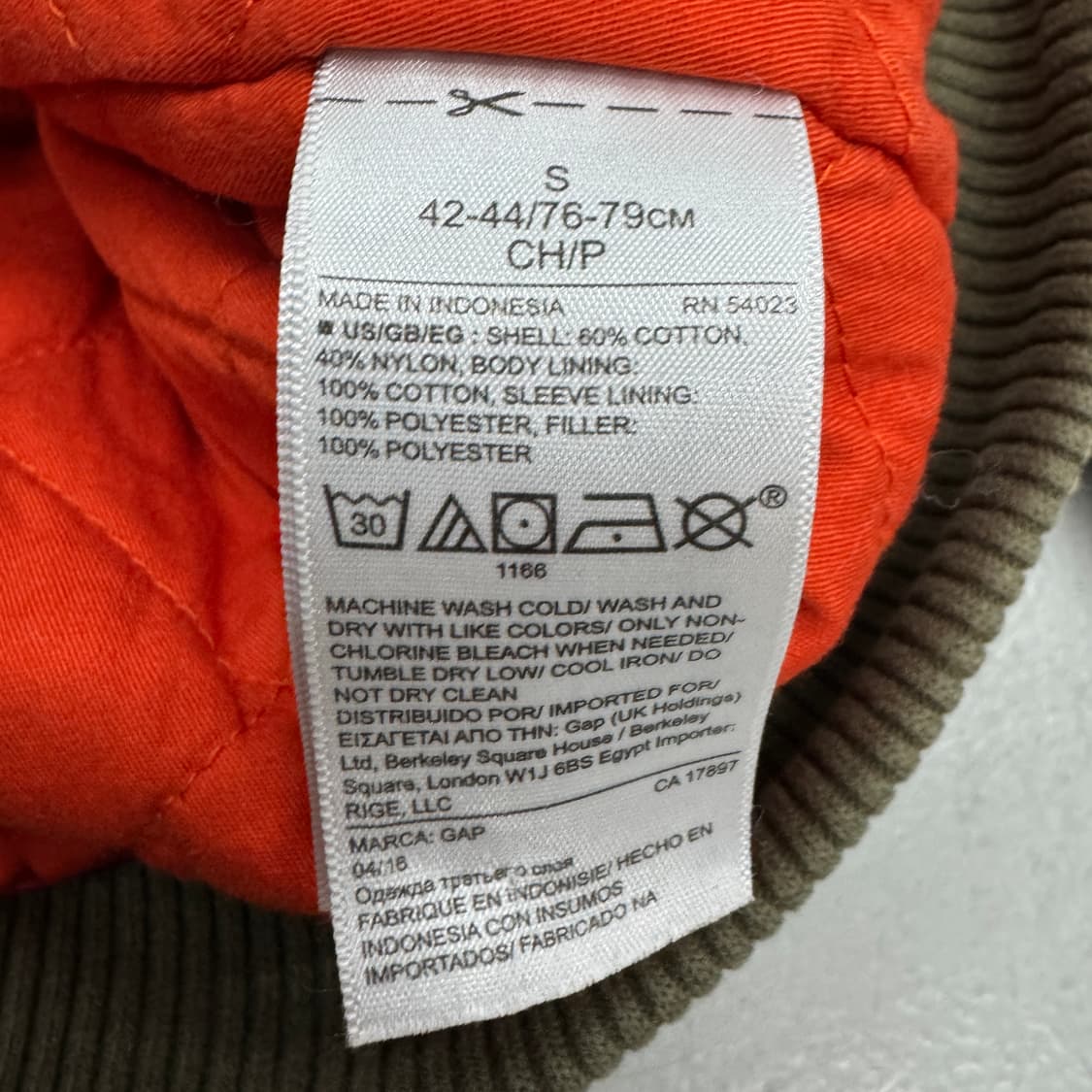 갭 MA-1 카키 항공 점퍼 자켓 상품이미지6