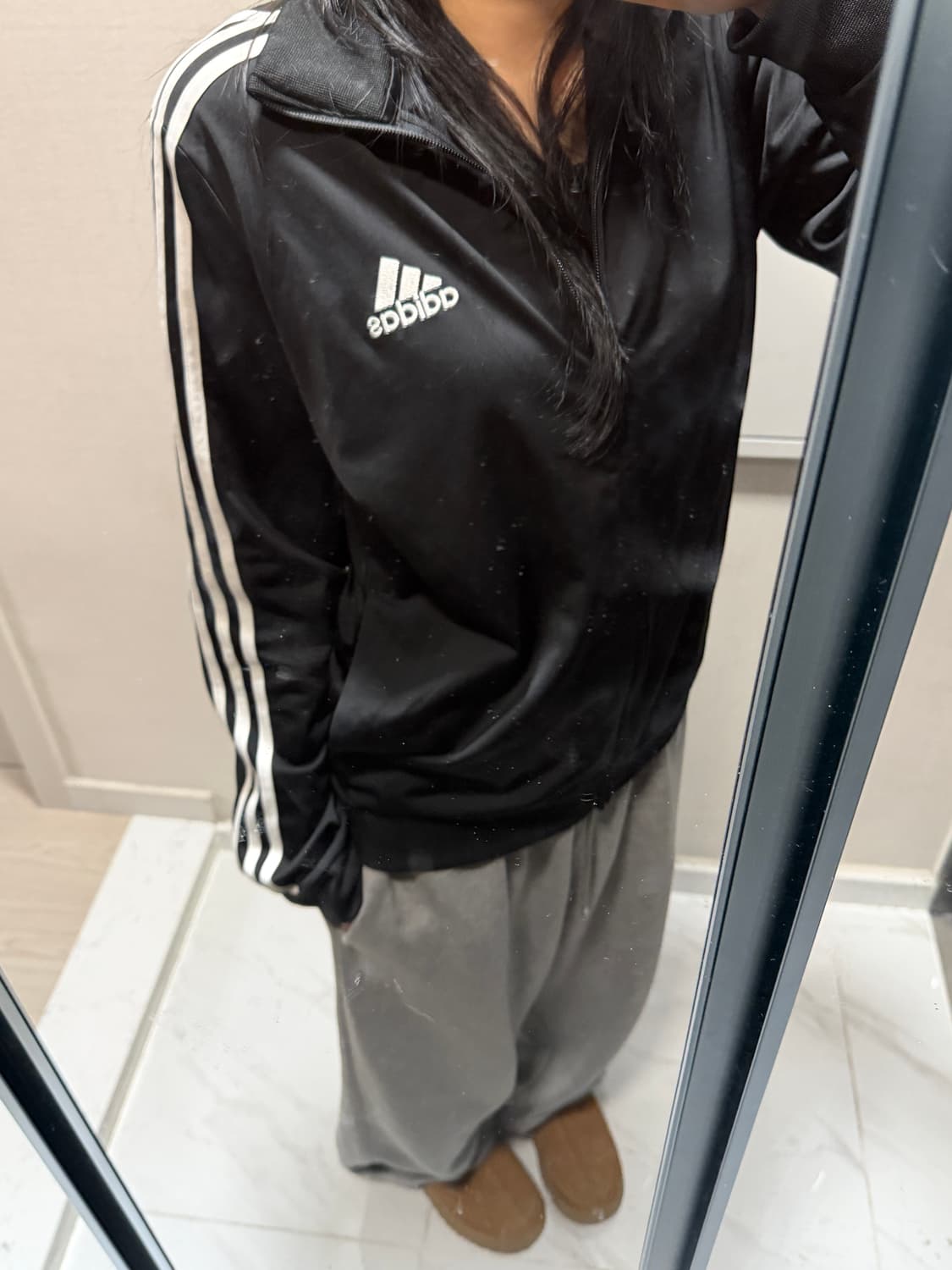 아디다스 블랙 져지 집업 XL 상품이미지1