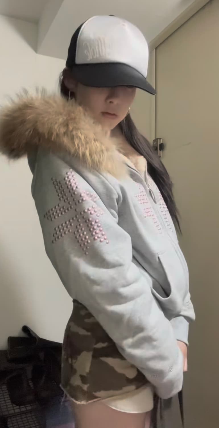 스컬프터 fur trimming hooded zip-up 상품이미지3