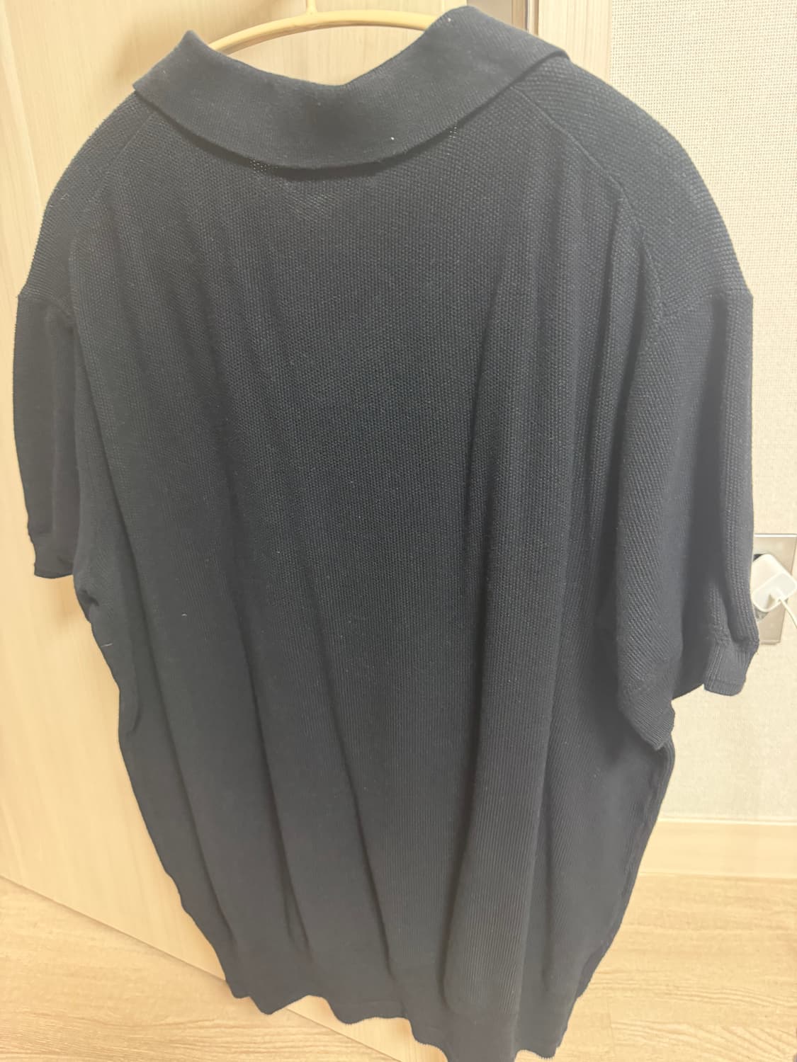 론트 kkst 니트 플레인 패턴 버튼 카라 셔츠 L 블랙 상품이미지2