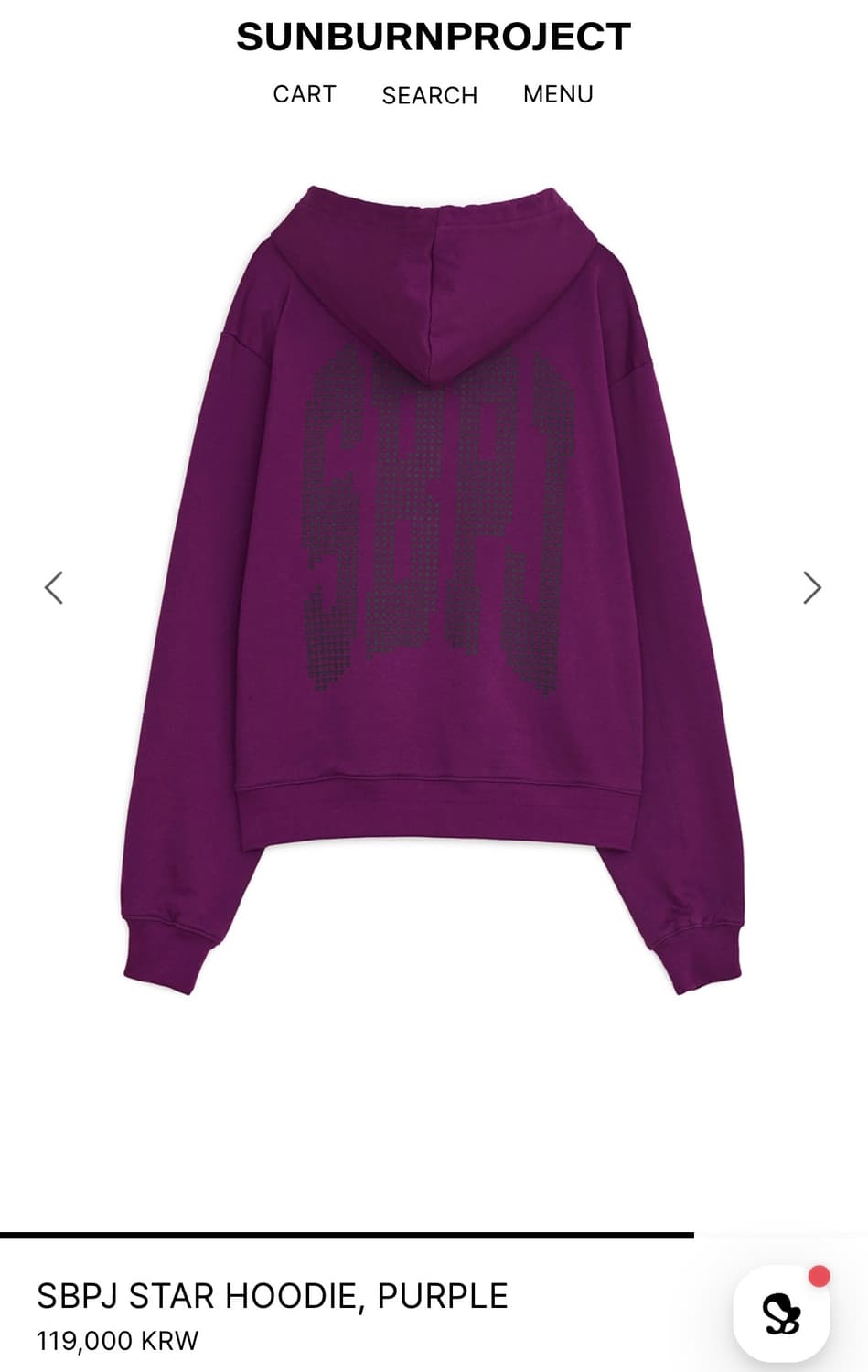 썬번프로젝트 퍼플 스타 후드티 상품이미지2