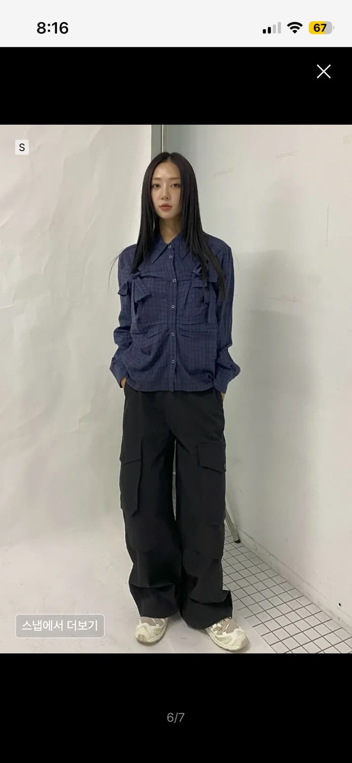 밀로우먼 리본타이셔츠 네이비 S 상품이미지2