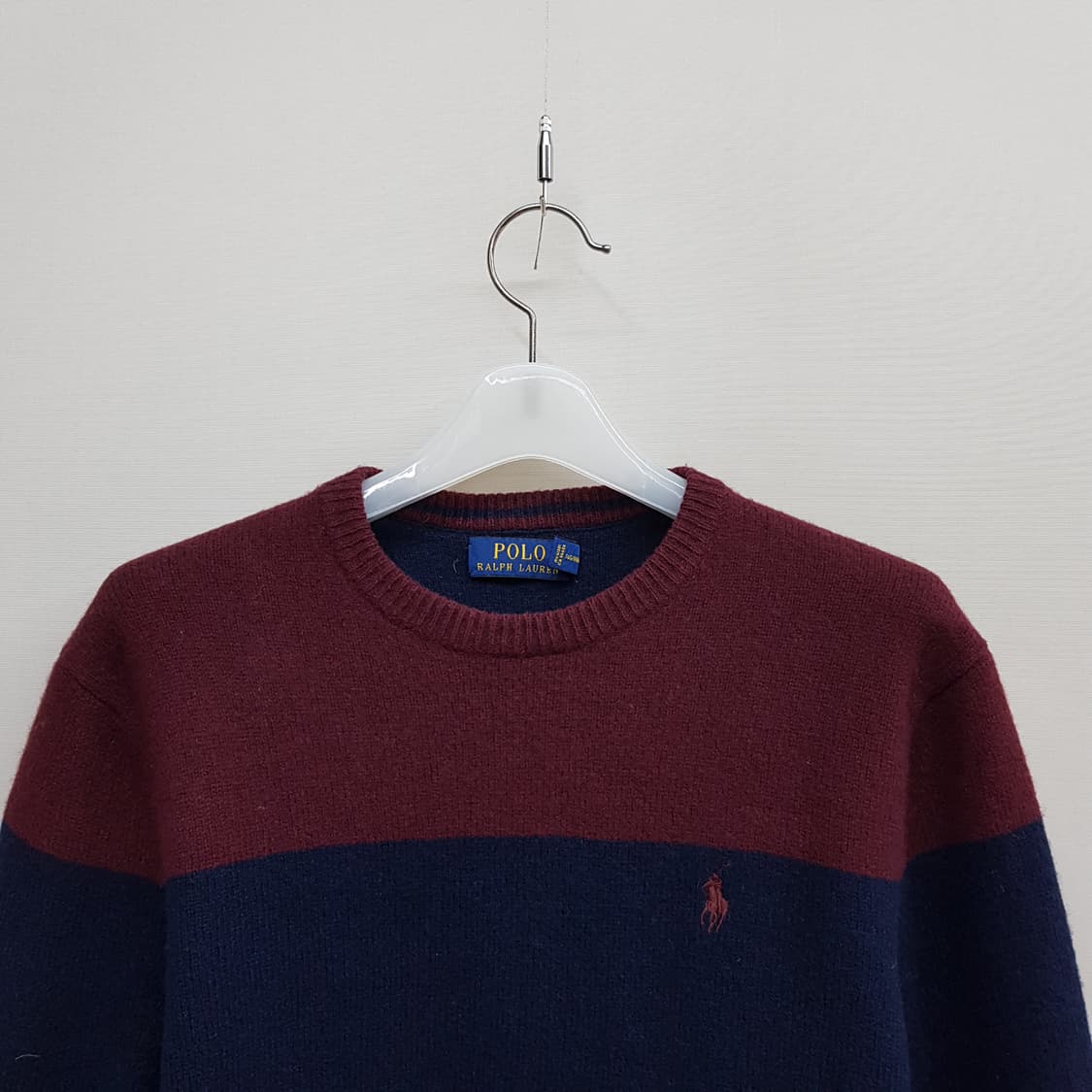 폴로 랄프로렌 버건디 스트라이프 울 니트 XS사이즈 상품이미지2