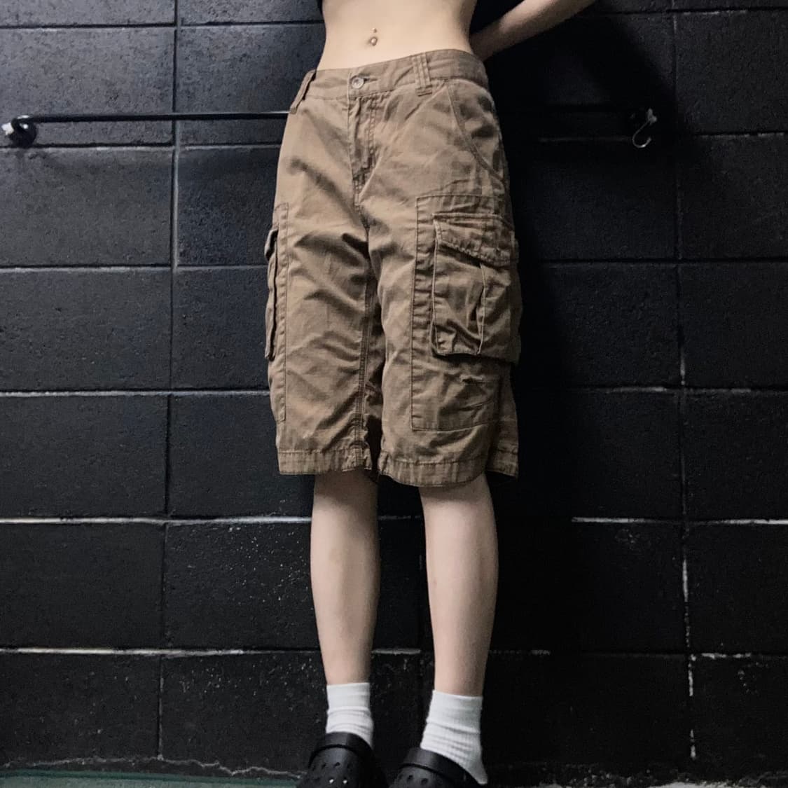 빈티지 브라운 카고 버뮤다 팬츠 상품이미지1