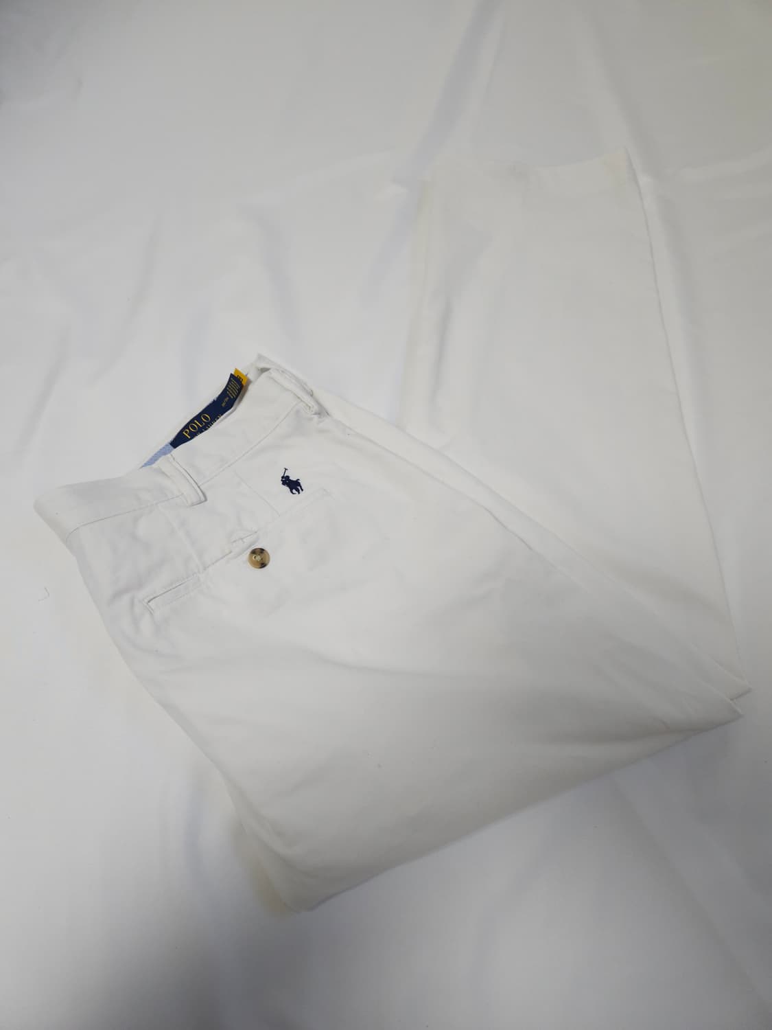 폴로 랄프로렌 신형 치노팬츠 슬랙스 패치 QR코드 정품 36x34 화이트 상품이미지1