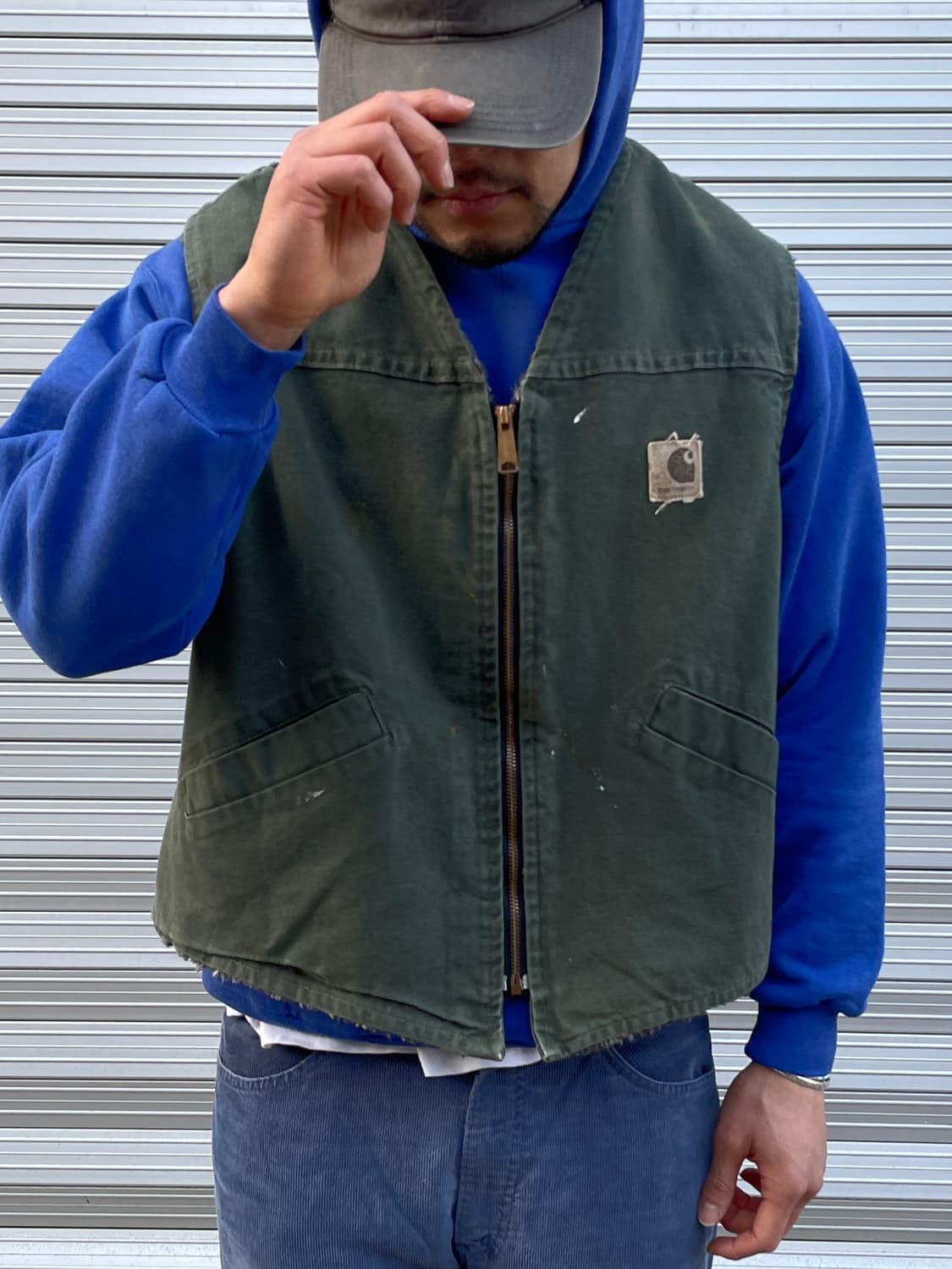 1996-97 Carhartt Dark Olive Aztec Vest 상품이미지5