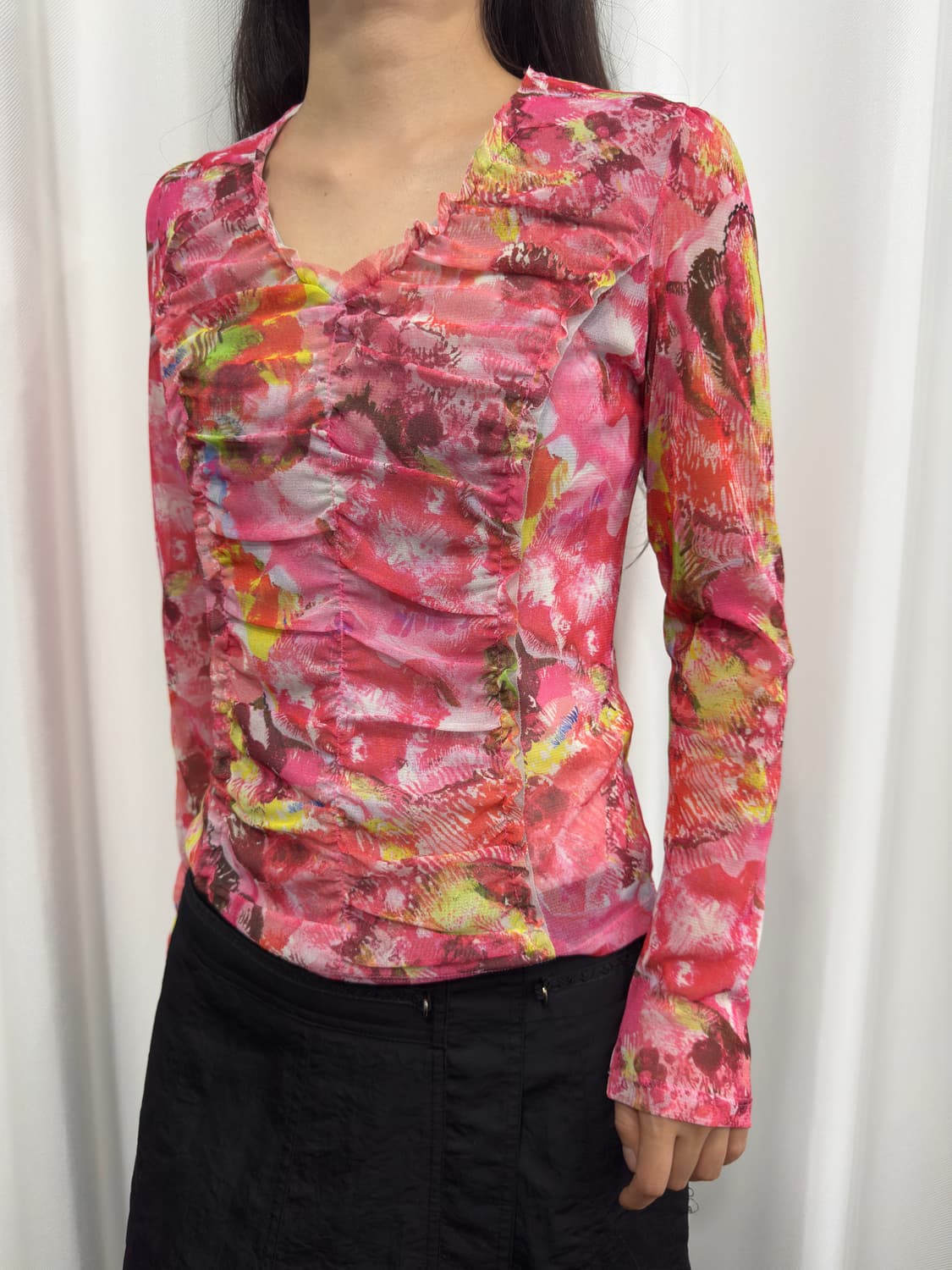 hiroko koshino printing blouse 상품이미지2