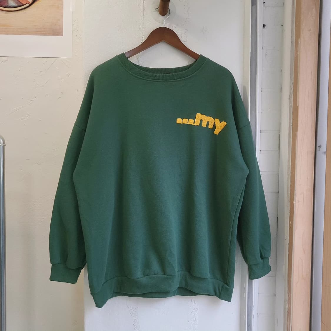 Gorge 딥그린 부클레터링 기모 맨투맨 상품이미지3