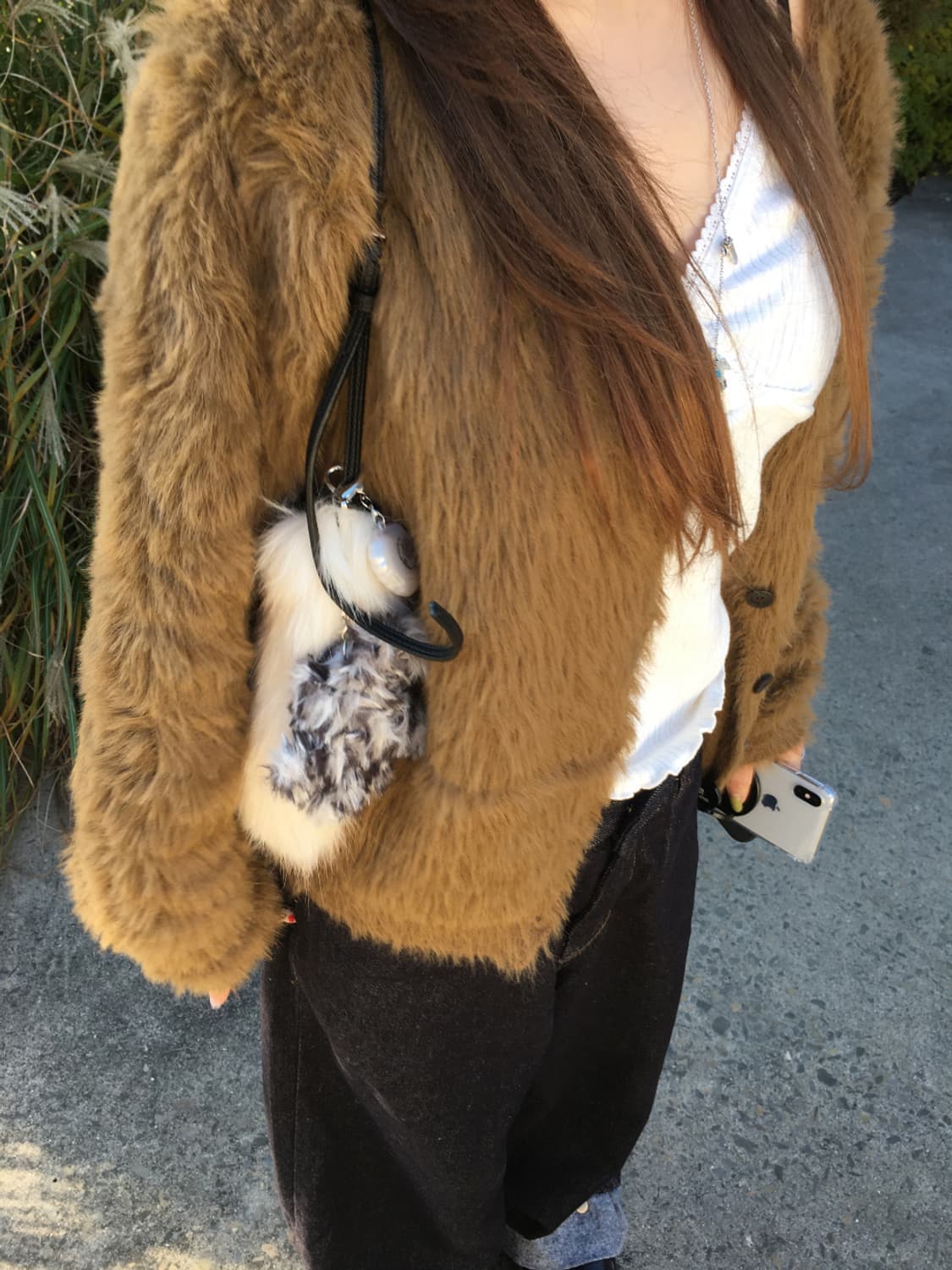 퍼 가디건 (brown) 상품이미지5