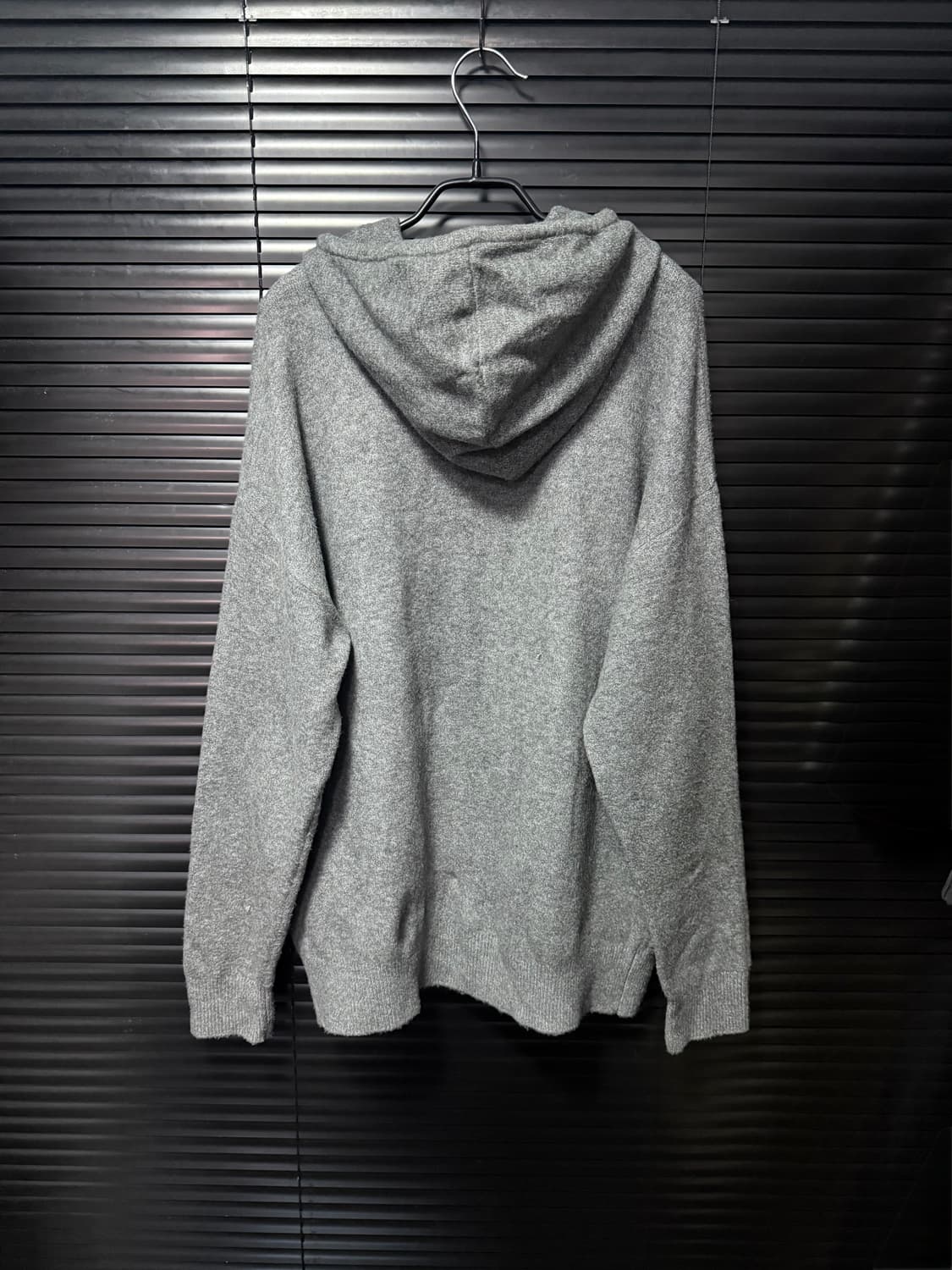 자라 후드 니트 그레이 회색 오버핏 후디 울 M 95 미니멀 스웨터 끈 상품이미지4