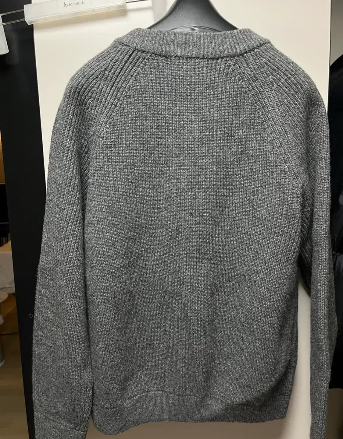 [M] 부기홀리데이 램스울 라운드넥 가디건 차콜 상품이미지3