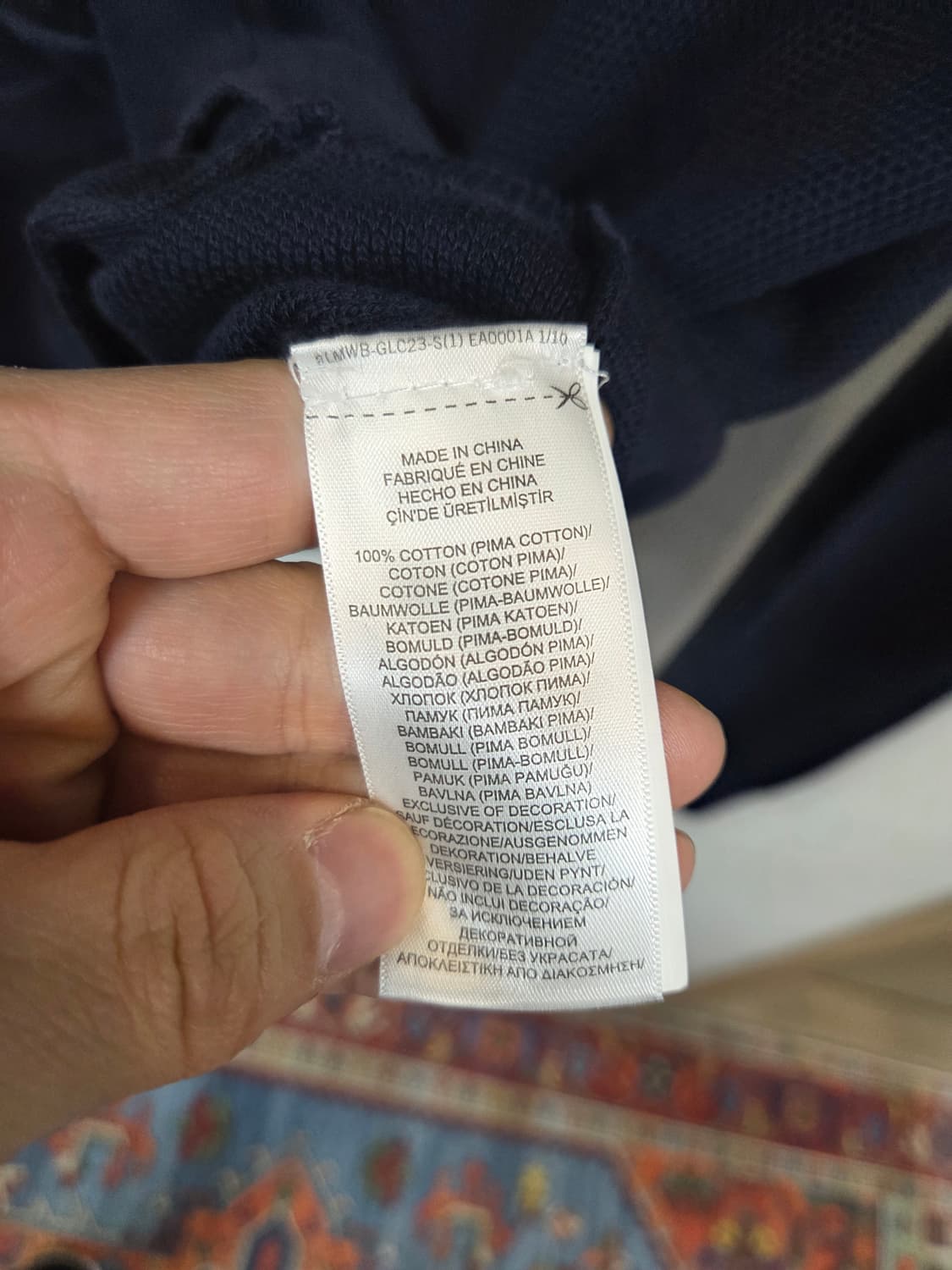 폴로랄프로렌 피마코튼 와플 가디건 m 다크네이비  상품이미지5