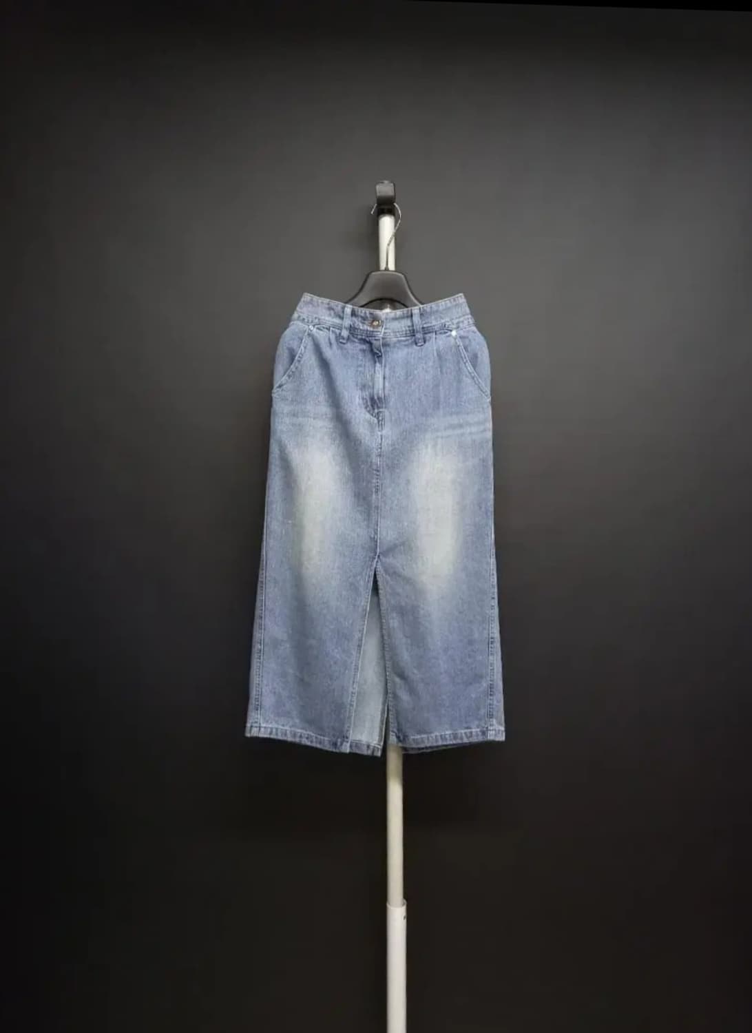 TIME 타임 워시드 데님 롱 스커트 33.44 상품이미지1
