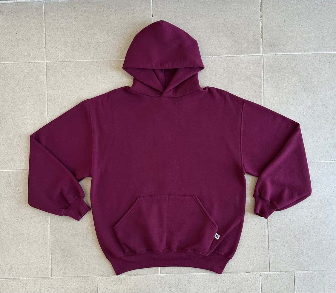 90s 빈티지 러셀 후드 버건디 L USA 상품이미지1
