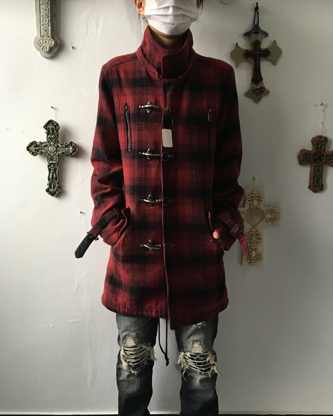 Berning sho fire man button high neck ch 상품이미지6