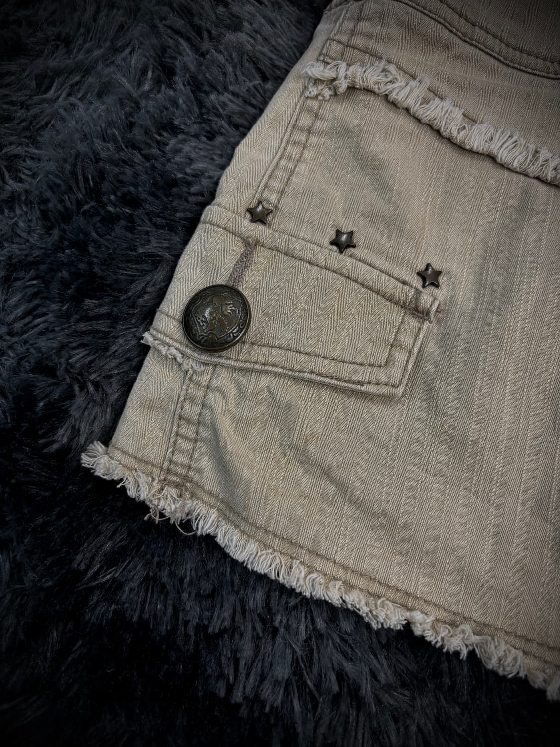 Cecil McBee 베이지 카고 레터링 자수 숏스커트팬츠 상품이미지6