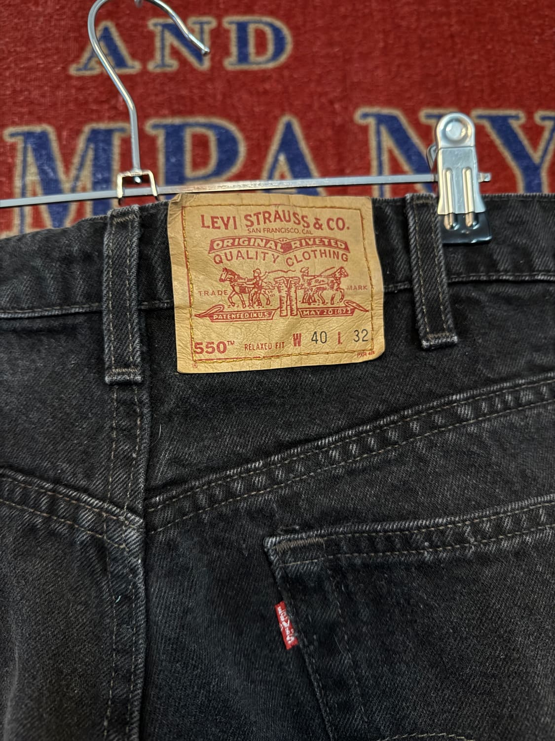 리바이스 90s 미제 550 흑청 40/32 지퍼플라이 상품이미지1