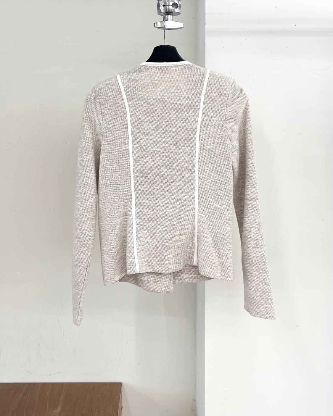 아르마니 익스체인지 베이지 텍스처 니트 모토 자켓 상품이미지6