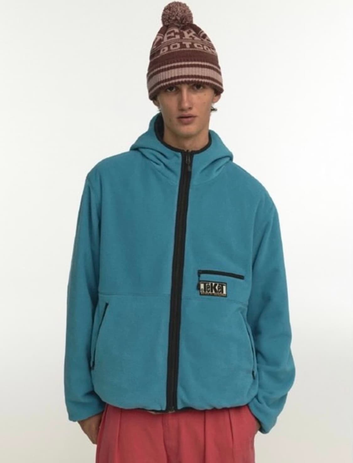 새제품.L) 테켓 위켄드 리버시블 플리스 자켓 틸 블루 후리스 상품이미지1