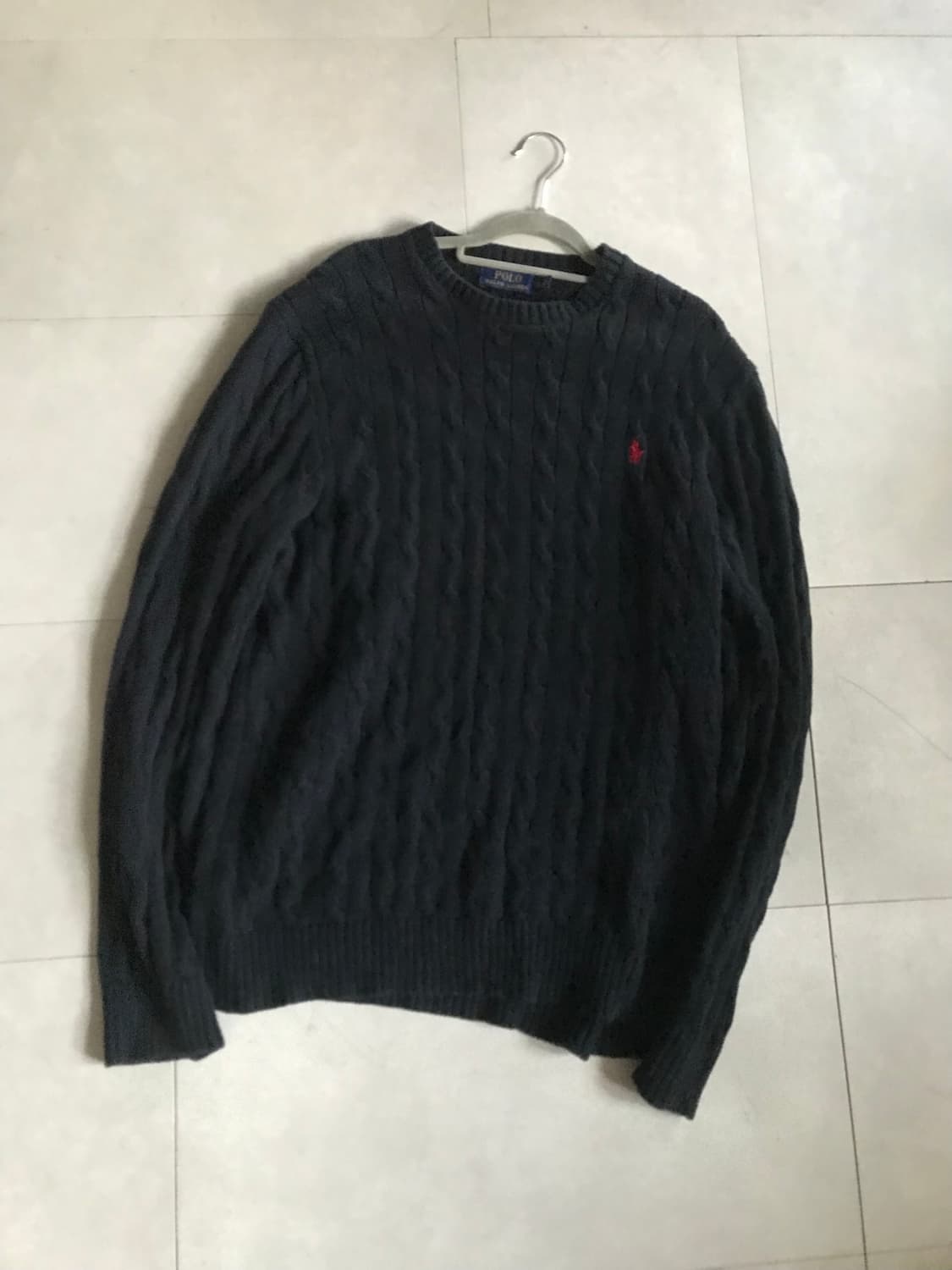 폴로 블랙 케이블 루즈핏 니트 상품이미지8