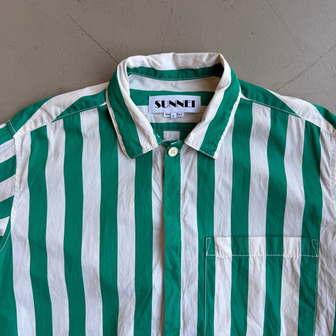 써네이 하프버튼 스트라이프 셔츠 상품이미지1