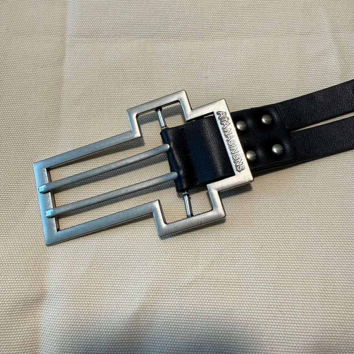 오피움 스타일 더블 아일렛 크로스 레더 벨트  상품이미지3