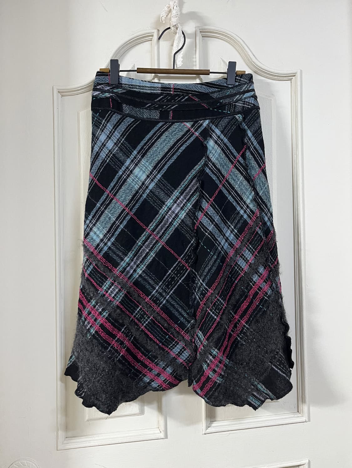vintage check wool skirt 상품이미지1