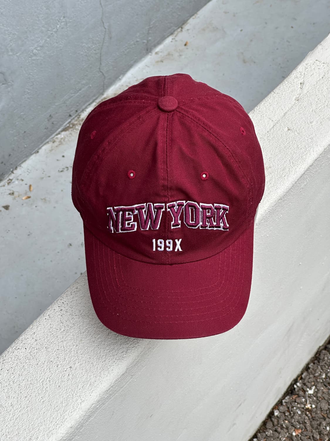 [F] 뉴욕 로고 버건디 볼캡 모자 상품이미지1