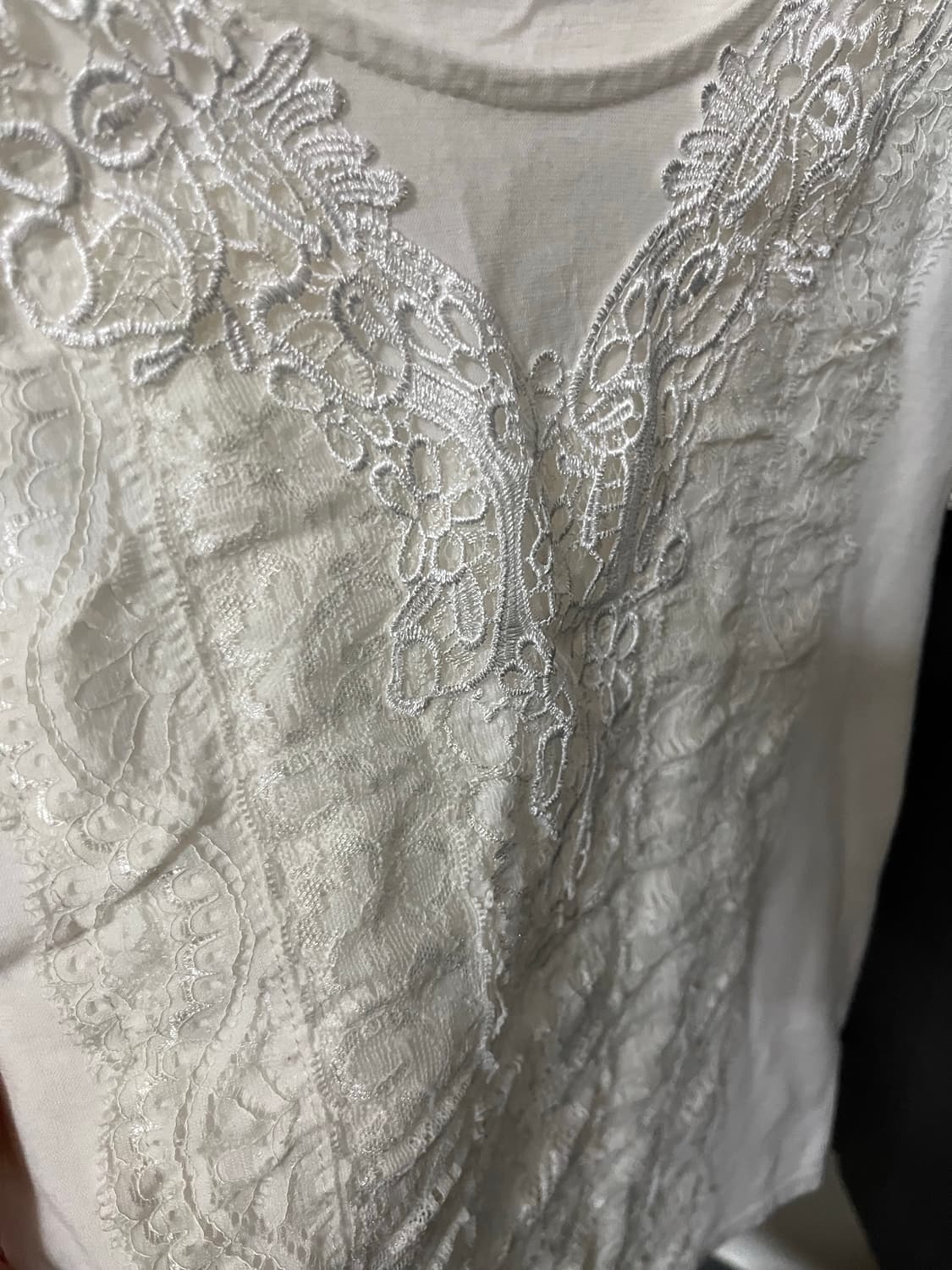 화이트 앞면레이스반팔 상품이미지2