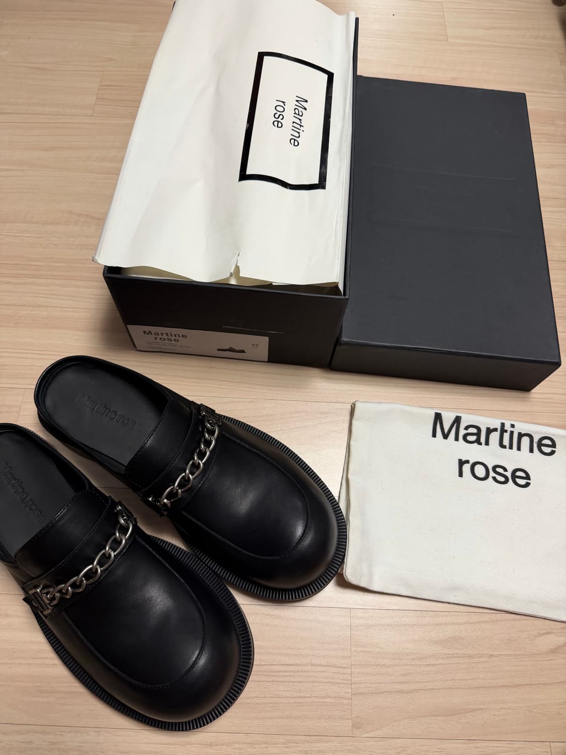 새상품) 마틴로즈 라운드 토 체인 레더 블로퍼 45 (실사이즈 285) 상품이미지1