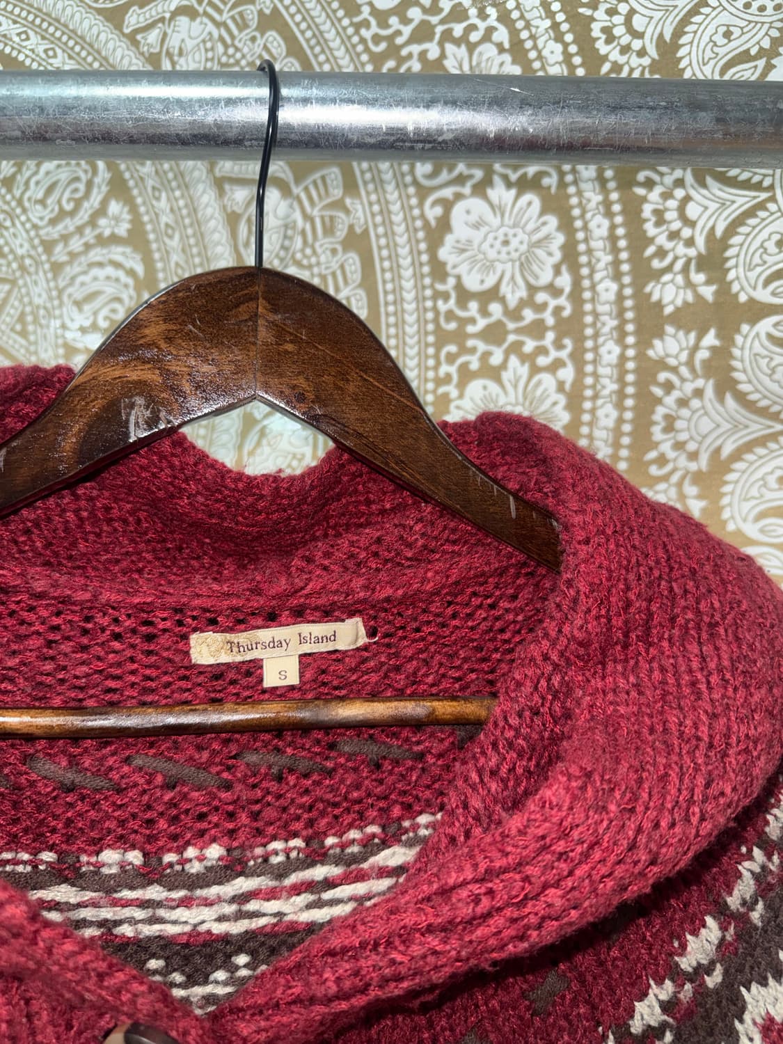 써스데이아일랜드 에스닉 니트 후드 롱 가디건  상품이미지4