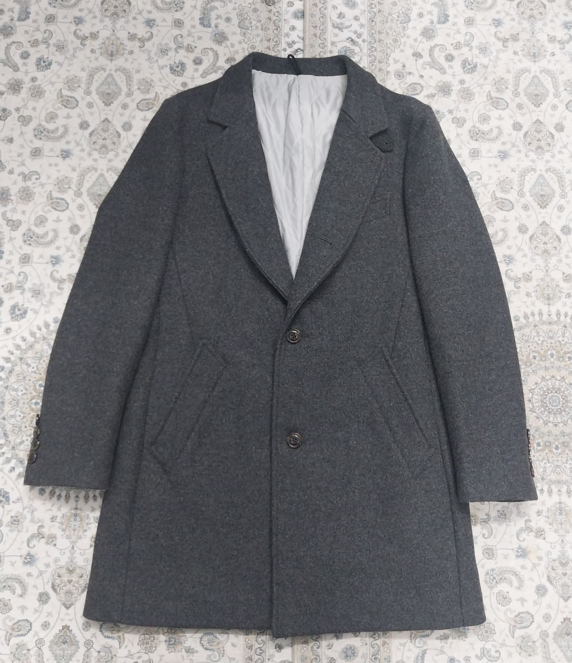 커스텀멜로우 양가죽배색 그레이 울코트 105 상품이미지1