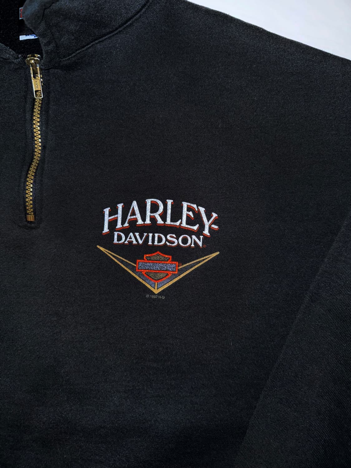 [XL] 빈티지 할리데이비슨 쿼터 집업 스웻셔츠 상품이미지3