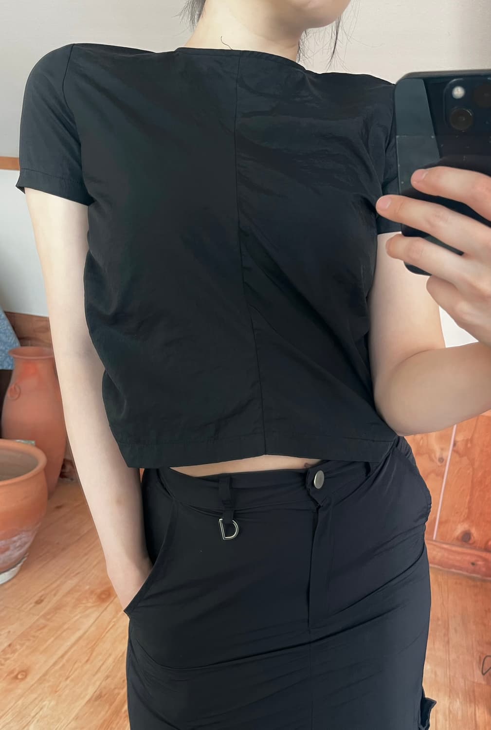 Clo studio 나일론 백트임 셔링 탑 상품이미지2