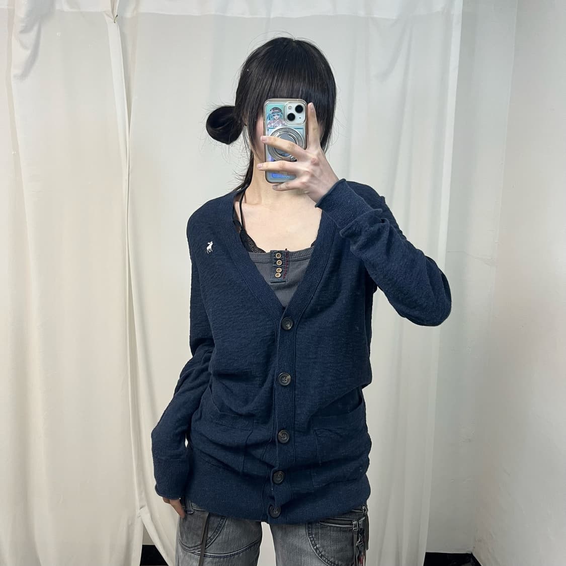 Abercrombie navy cardigan 상품이미지1