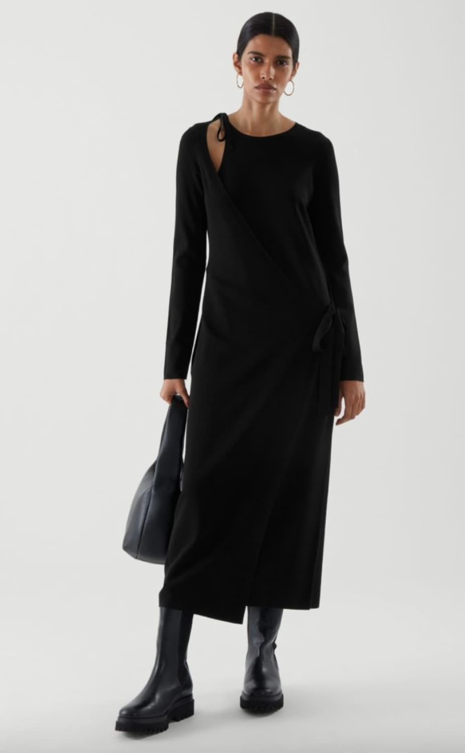 COS 코스 애시베트릭 니트 랩 드레스 새상품 상품이미지2