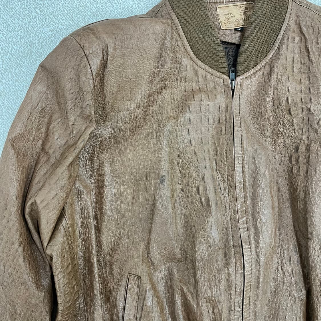 60 빈티지 양가죽 니트 봄버 자켓 0209M1 상품이미지6