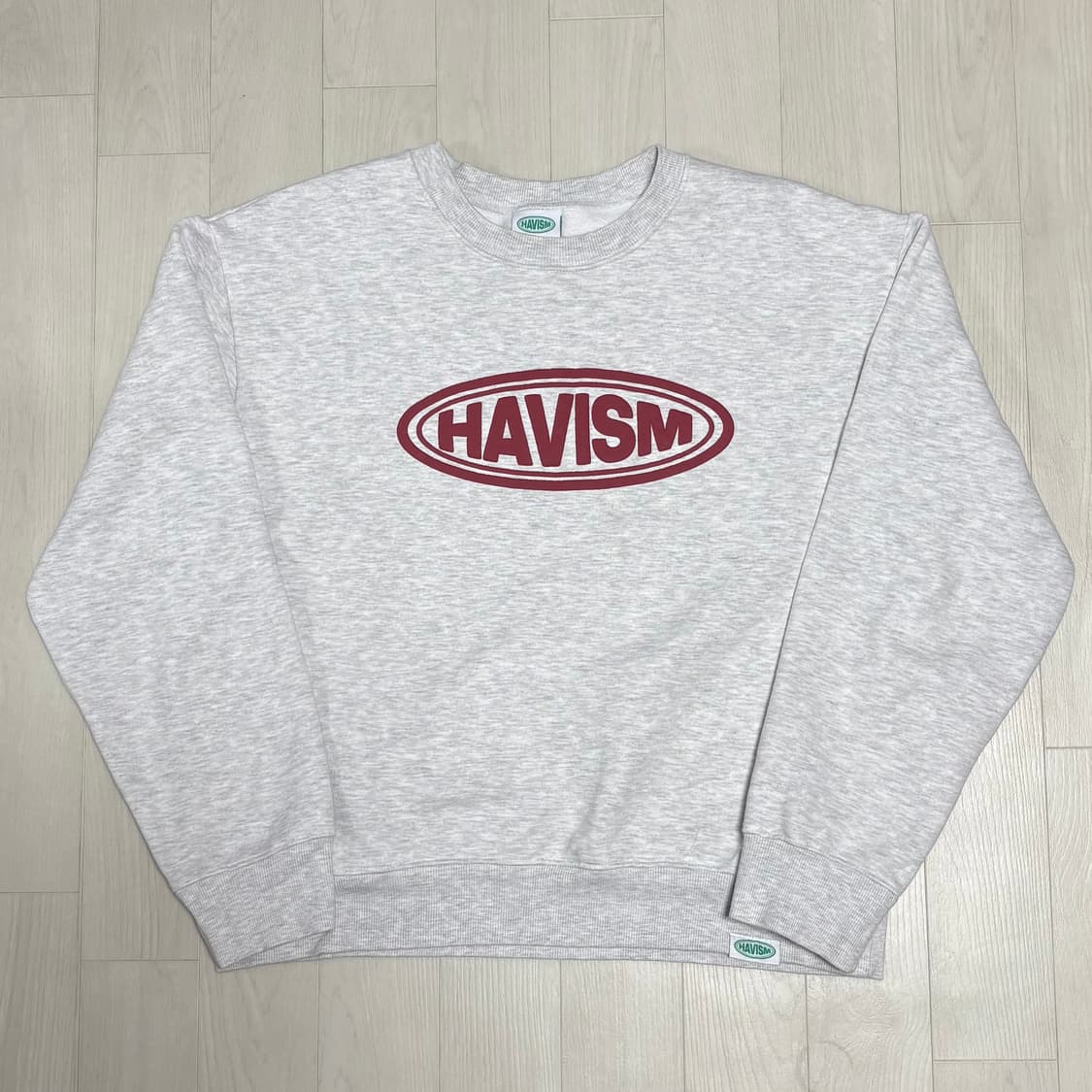 M 해비즘 엠보 로고 스웻셔츠 메란지 화이트 상품이미지1