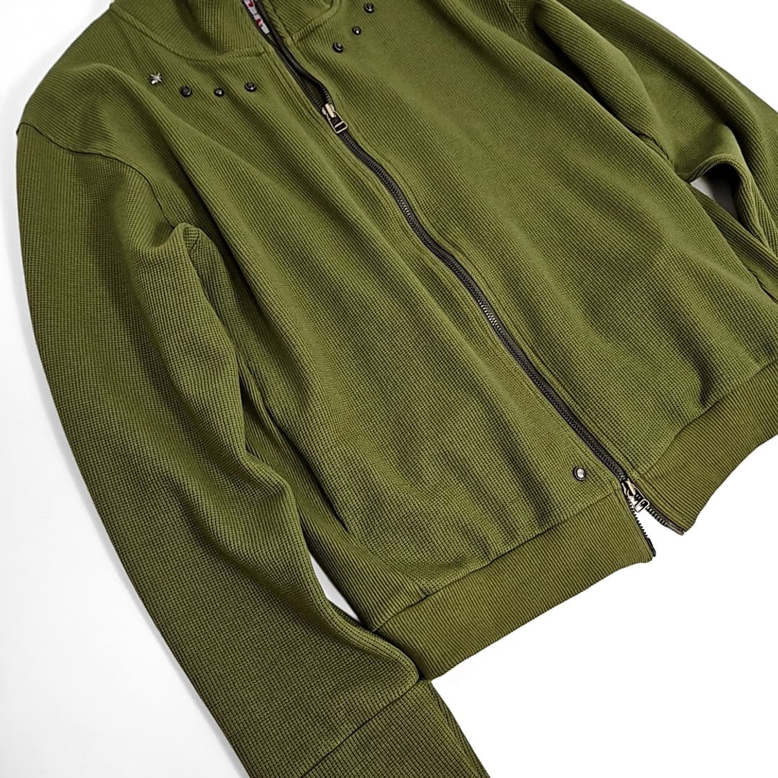 가키하라 니트집업 그린 상품이미지4